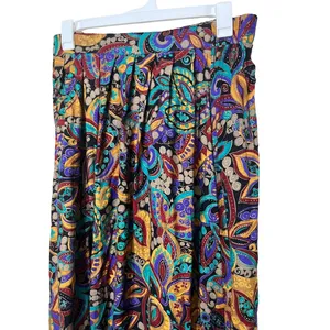 EXPOSÉ Skirt Womens Size Small Paisley Maxi ALine‎ Pleated Vintage USA Boho thumbnail 2