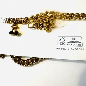 Urban Outfitters Cherry Charm Necklace NWT! Gold/ruby thumbnail 4