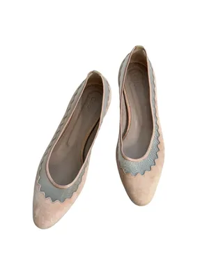 CHLOE Blush Pink Mesh Suede Ballet Flats Size 37.5 / 7.5 thumbnail 3