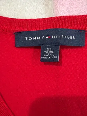 Tommy Hilfiger V-Neck Cable Knit Sweater - Red thumbnail 3