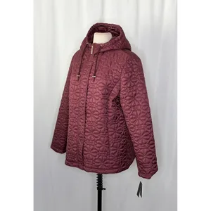 NWT!! KATE SPADE New York Water Resistant Hooded Floral Quilted Jacket X-Large thumbnail 7