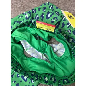 All In Motion XS Green Blue Leopard Print Active Lined Shorts thumbnail 5
