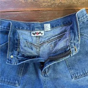Vintage Too Hot Y2K Denim Utility Shorts High Rise Blue Size 12💛🍄 thumbnail 9