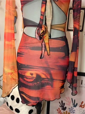 Jaded London Abstract Mesh Cutout Mini Dress UK 8 / US 4 thumbnail 3