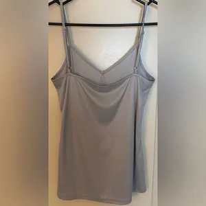Source Unknown Medium Grey Vneck Sleep Tank Slip Under Sleepwear Women's Sz Medium thumbnail 2
