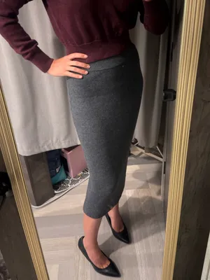 NWT Gap Column Merino Wool Sweater Skirt Midi in Gray Size XS thumbnail 2