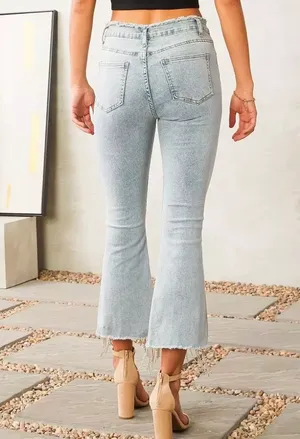 Rhinestone Cropped Flare Jean thumbnail 2