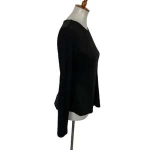 Urban Outfitters Silence Noise Womens Peplum Top Medium Black Long Sleeve Zip thumbnail 2