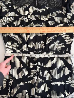 REISS Miya Ruched Long Sleeve Printed Mini Dress Size 6 black and white classy‎ thumbnail 11