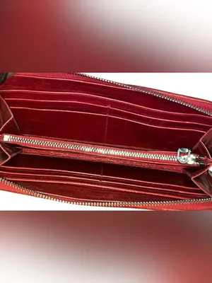 Miu Miu Matelassé Leather Wallet Red Quilted Zip Logo Hardware SOLD AS IS thumbnail 6