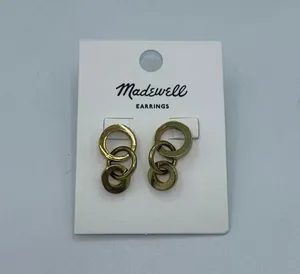 NWT New Madewell To The Market Link Dangle Brass Earrings thumbnail 3