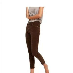Free People Reagan Walnut Brown Button Fly Corduroy Ankle Jeans Size 30 thumbnail 7