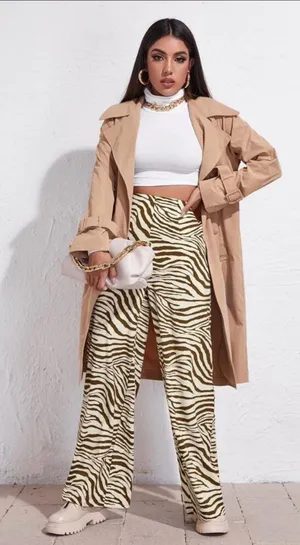 New Zebra Satin Pants Multiple thumbnail 1