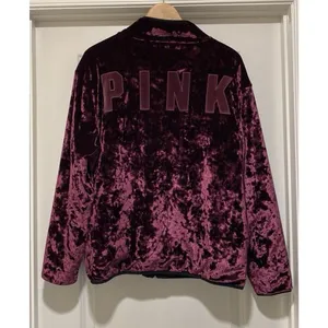 Victoria's Secret PINK REVERSIBLE SHERPA LINED JACKET SHERPA VELVET LARGE thumbnail 2
