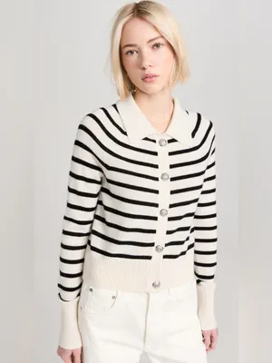 Veronica Beard Cheshire Cashmere Striped Cardigan Size S thumbnail 11