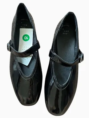 NWT A New Day Black Patent Mary Jane Flats Size 10 thumbnail 3