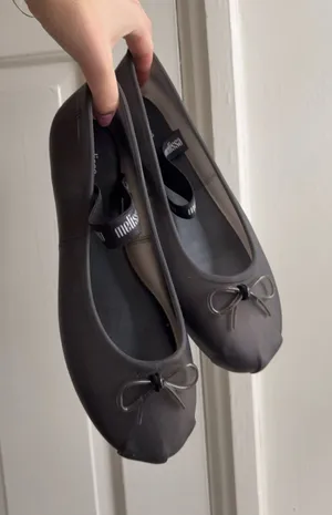 Melissa Jelly Bow Flats Black thumbnail 1