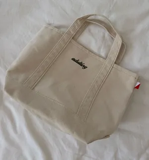 Mini Canvas Tote Bag “Adulting” Tan thumbnail 1