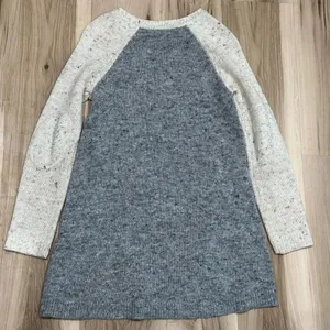 M&S Marks and Spencer Tan Grey Knit Wool Blend Tunic Sweater Women’s 6 thumbnail 2
