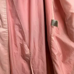 Vtg Saxton Hall Blush Pink Shimmer Trench Coat Jacket Sz 10 Belted Waist thumbnail 15
