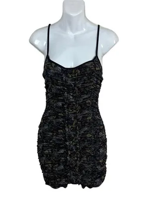 Urban Outfitters Tegan Mesh Ruched Bodycon Mini Dress size M NWT thumbnail 3