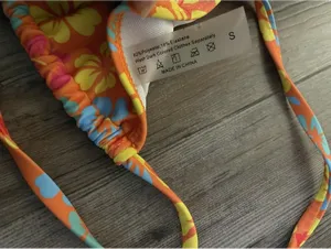 Floral Lace-Up Triangle Halter Bikini Orange Swim Set thumbnail 6