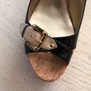 Guess by Marciano 4 inch wedges patent black leather thumbnail 6