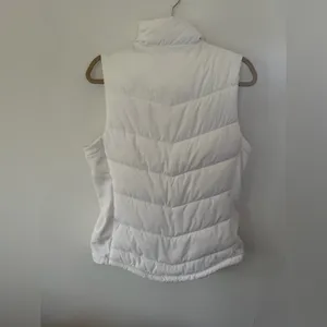 GAP White Puffer Vest with Coral Zipper thumbnail 4