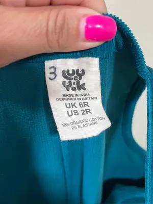 Lucy & Yak Teal Original Corduroy Dungarees US Size 2 Regular EUC thumbnail 8