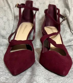 BCBGeneration Burgundy Pointed-Toe Strappy Flats - Women Shoes thumbnail 1