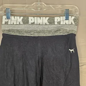 Vintage Y2K Victoria's Secret PINK Yoga Womens Black Foldover Flare Pants XS‎ thumbnail 3