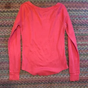 Pink Red Thermal Waffle Long Sleeve Shirt thumbnail 3