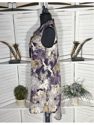 Vintage Y2K dress sleeveless purple camo avant-garde boho fairy whimsigoth sz M thumbnail 4