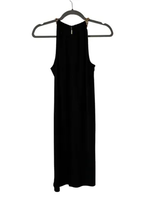 MICHAEL Michael Kors Chain Halter Dress Black Cocktail Evening Sleeveless S thumbnail 4