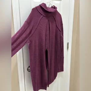 Free People We the Free Split Back Turtleneck Sweater Size Medium purple thumbnail 12