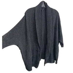 Express Wmn's BW Textured Knit Batwing Open Front Cardigan Shrug‎ Sweater XS/S thumbnail 3