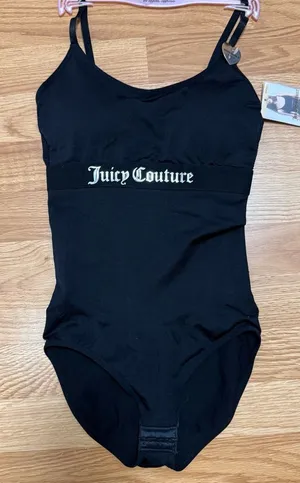 Juicy Couture Classic Black shapewear women’s bodysuit small fits tight 4 to 6 thumbnail 1