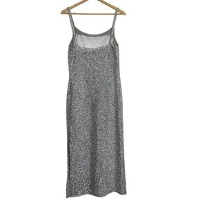 Rhode Stella Maxi Dress Silver Metallic Gown‎ Slit thumbnail 5