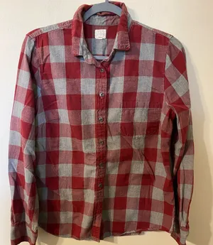Womens J. Crew The Perfect Shirt Gray‎ Maroon Button Down Plaid Size Medium thumbnail 1