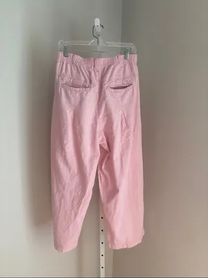 Free People Lotta Love Linen Trousers Pink Rose Size 10 thumbnail 6