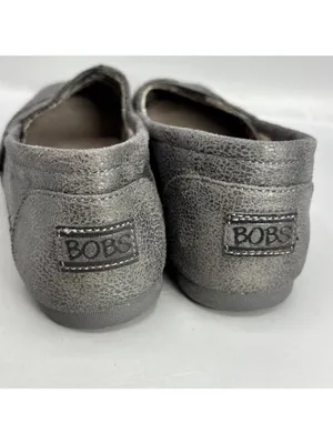Skechers Bobs Rain Dance Flats Shoes Women 7 Gray Faux Leather Walking Slip On thumbnail 4