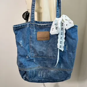 American Eagle Denim Jean‎ Shoulder Tote Bag thumbnail 2