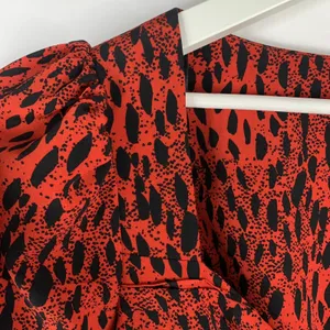 Topshop Size 12 Top Red Leopard Print Ruched Prairie Corset Long‎ Sleeve Women’s thumbnail 11