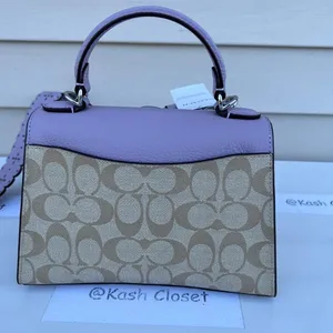 Coach Light Khaki Soft Lilac Top Handle Satchel thumbnail 5