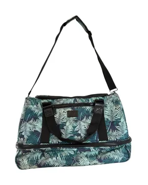 Calpak Travel Duffle Green Blue Black Palm Leaf With Lower Compartment thumbnail 1