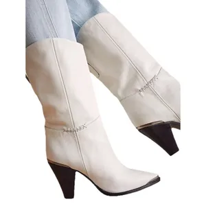 FREE PEOPLE Sz 10 /41 STEVIE MID BOOT IN WHITE Leather thumbnail 14