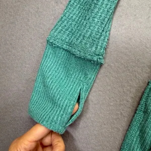 We The‎ Free Free People Teal Green Waffle Knit Thumbhole Tunic Top Small thumbnail 4