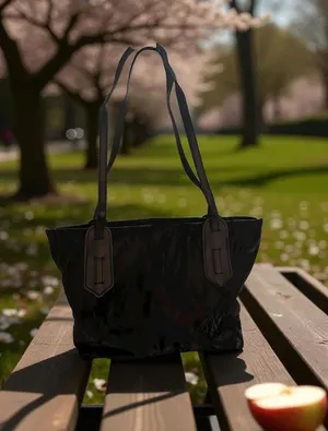 Black Women’s Textured Shoulder Bag Tote thumbnail 1