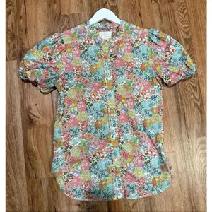 J.crew x Liberty classic fit patchwork floral puff sleeve blouse 2 thumbnail 7