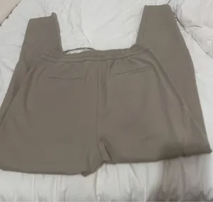 ZARA men,s Taupe Solid Jogger Pants Pockets Drawstring Elastic Waist XL thumbnail 3